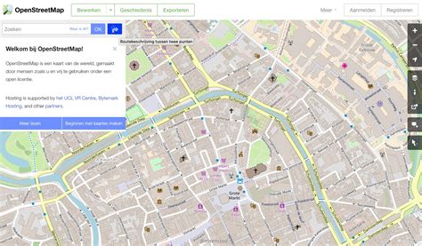 OpenStreetMap is a map of the world, created by people like you and free to use under an open license. Hosting is supported by UCL , Fastly , Bytemark Hosting , and other partners . Learn More Start Mapping